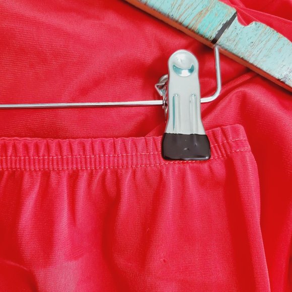 Vintage 70's Vanity Fair TWO Piece Valentine Red High Rise Pajama Pant Set, Sz M - Picture 7 of 9